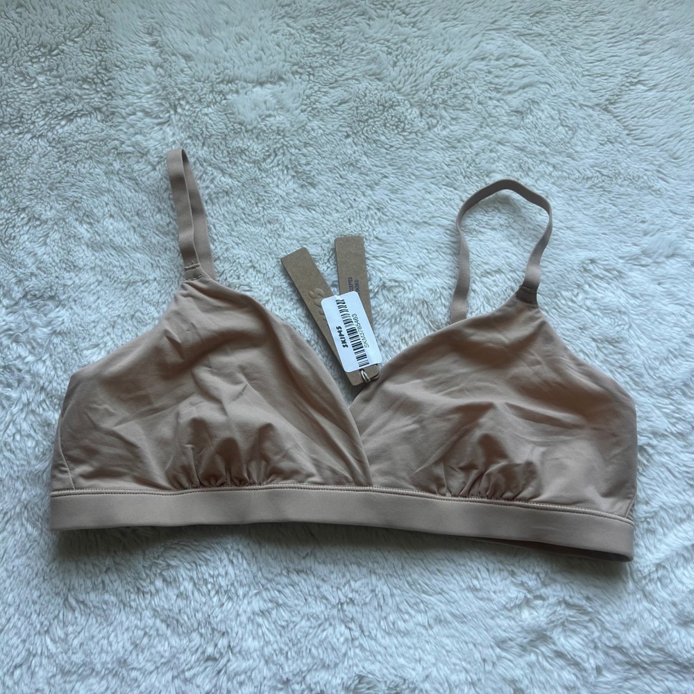 SKIMS Womens Fits Everybody Crossover Bralette Clay BR-TRI-9199 Size Medium NWT